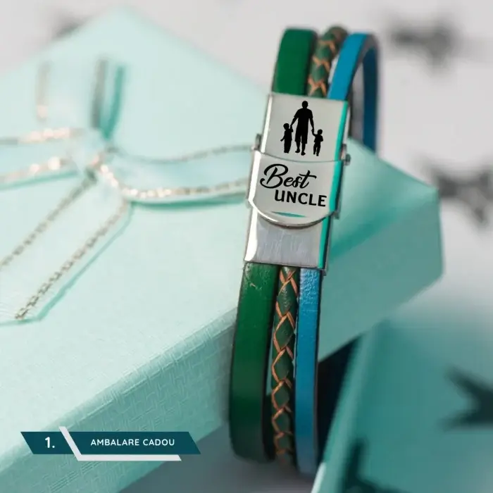 Bratari Barbati - Bratara Personalizata din piele - Cadou Frati si Unchi