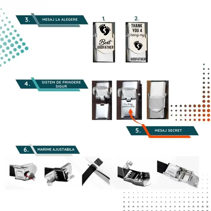 Bratara personalizata din piele - Cadou pentru Nasi de botez [3]