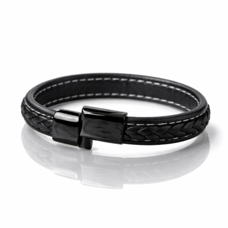 Bratari - Bratara pentru barbati din Piele Premium - Crom Negru
