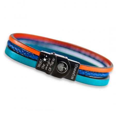 Bratari Baieti cu Mesaj New beginnings, Piele Naturala [3]