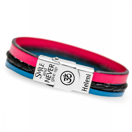 Bratari cu nume pentru Dama - Smile and never give up [3]