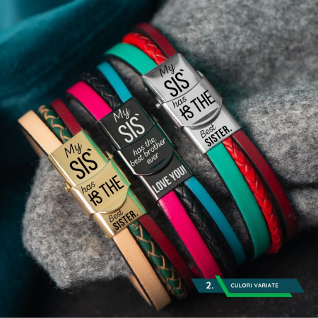 CADOU Amuzant Frati - Bratara personalizata din piele pentru Sora [1]