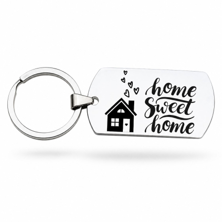Breloc Chei Personalizat Cu Mesaj  -  Home Sweet Home