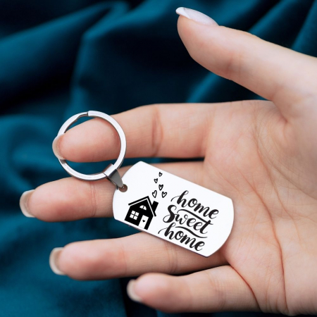 Brelocuri - Breloc Chei Personalizat Cu Mesaj  -  Home Sweet Home