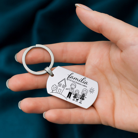 Breloc Familie Personalizat cu Desen si Mesaj [1]