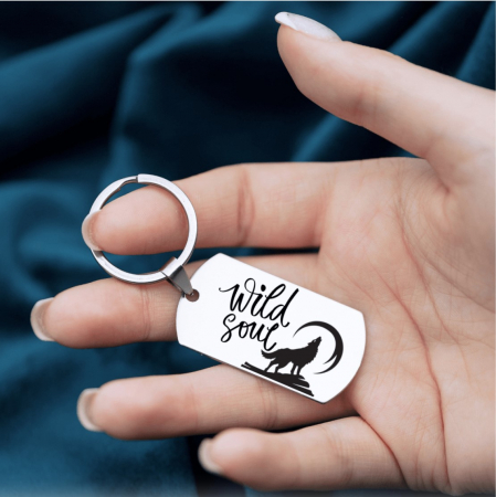 Breloc Inox cu Nume si Mesaj Motivational - Wild Soul [1]