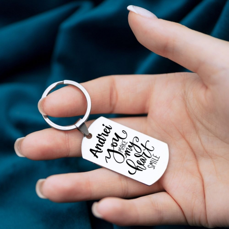 Brelocuri - Breloc Personalizat cu Nume You make my heart smile