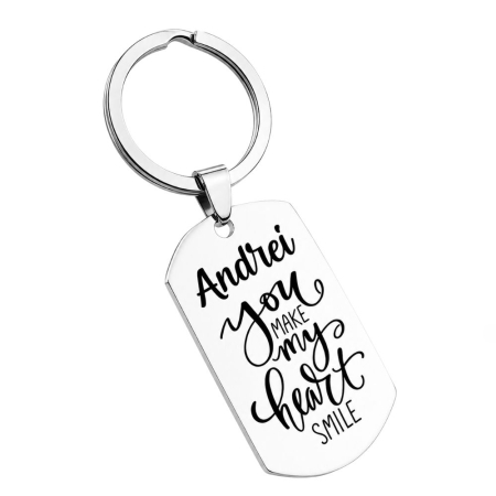 Breloc Personalizat cu Nume - Breloc Personalizat cu Nume You make my heart smile