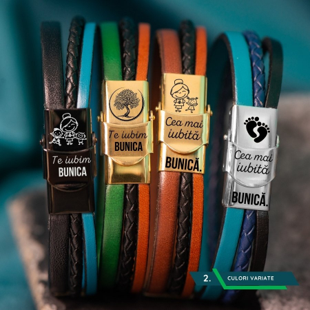 Bratara personalizata din piele - Cadou pentru Bunici [1]