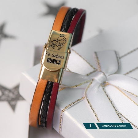 Bratari Dama - Bratara personalizata din piele - Cadou pentru Bunici