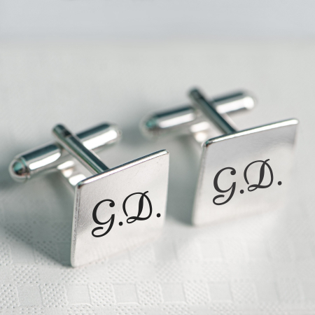 Butoni din argint pătrați, cu mesaj sau initiale, ori nume [1]