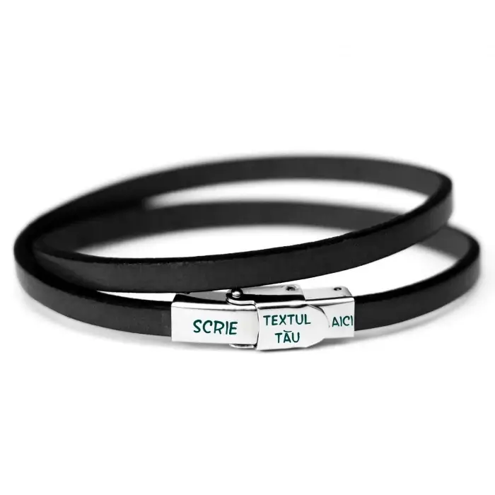 Cadou Barbati - Bratara Subtire Personalizabilă din Piele [2]