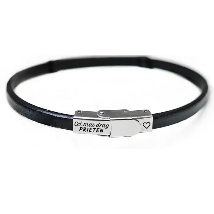 Cadou Barbati - Bratara Subtire Personalizabilă din Piele [3]