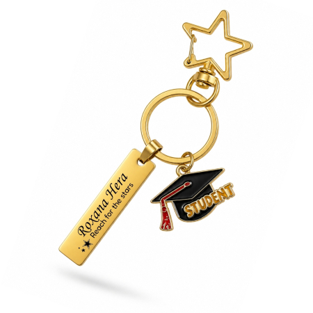 Brelocuri - Cadou-Absolvire-Personalizat-Breloc-Auriu-studenta