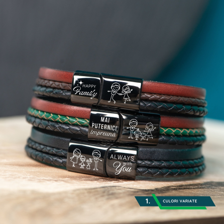 Cadou pentru Barbati – Bratara Personalizata Slide Force, Mesaj Familie [1]