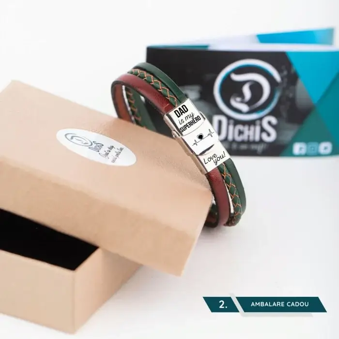 Cadou pentru Tata - Bratara Personalizata cu mesaj [2]