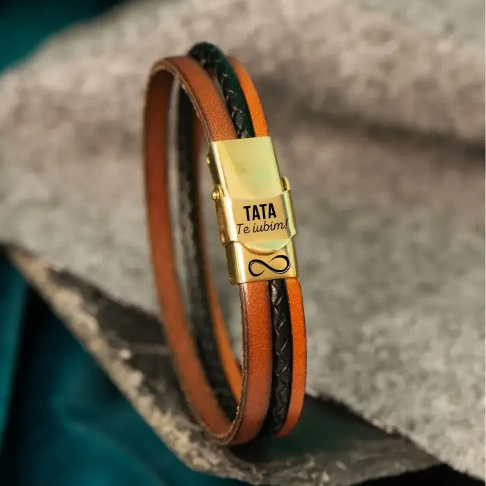 Bratari Personalizate pt. BARBATI dragi - Cadou pentru Tata - Bratara Personalizata cu mesaj