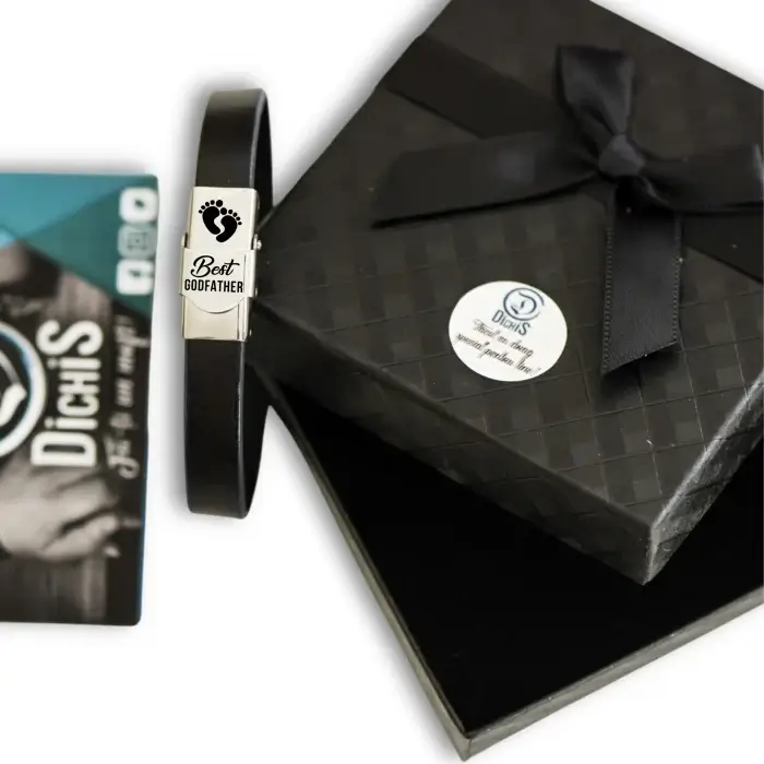 Bratara din piele cu mesaj pentru nas, inchizatoare inox [2]