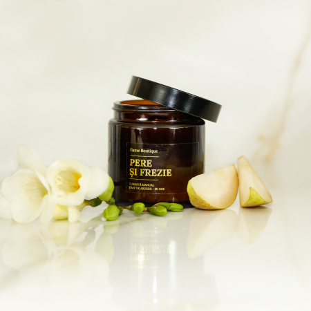 lumanare parfumata pere si frezie bratara pietre semipretioase Lumina sufletului [2]