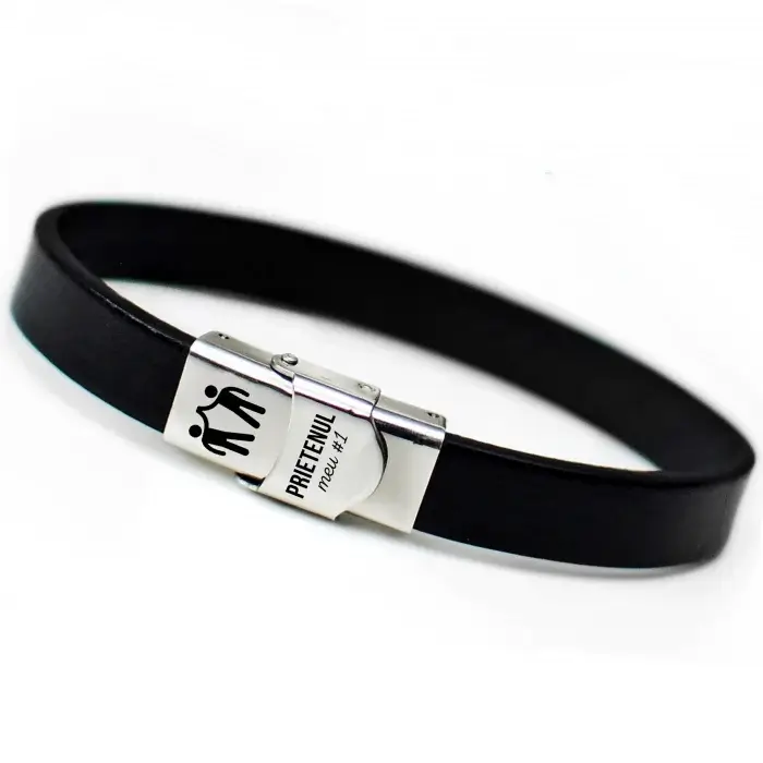 Bratari - Prieten - Bratara din piele cu mesaj personalizat