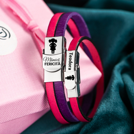 Set de Bratari Mama Fiica din piele [3]