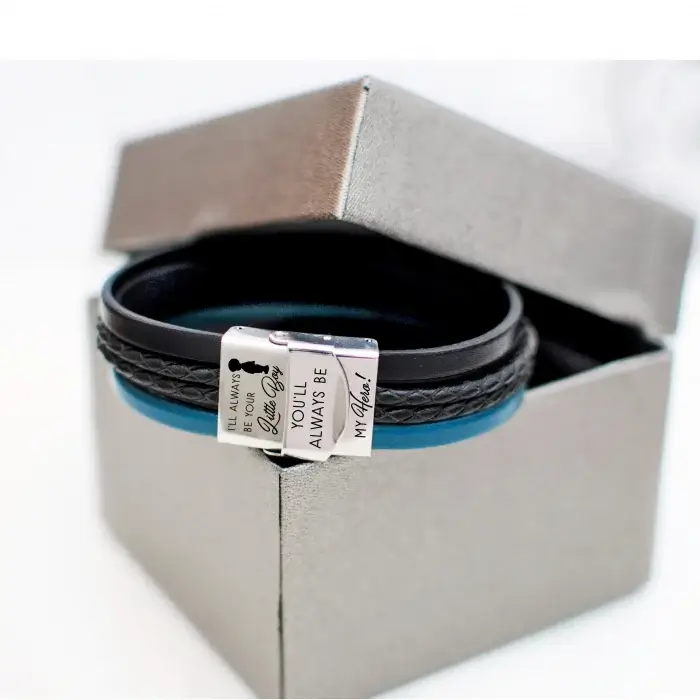 Sot si tatic - Bratara lata de piele cu mesaj [3]