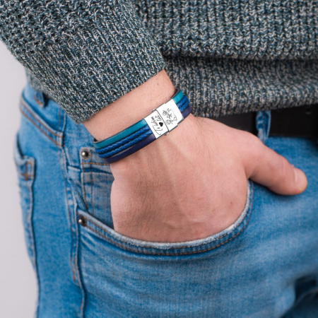 Te iubim tati - Bratara lata de piele cu mesaj [1]