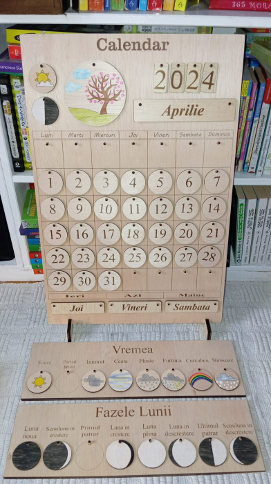 Calendarul Naturii Montessori Waldorf, permanent, din placaj - Set complet [2]