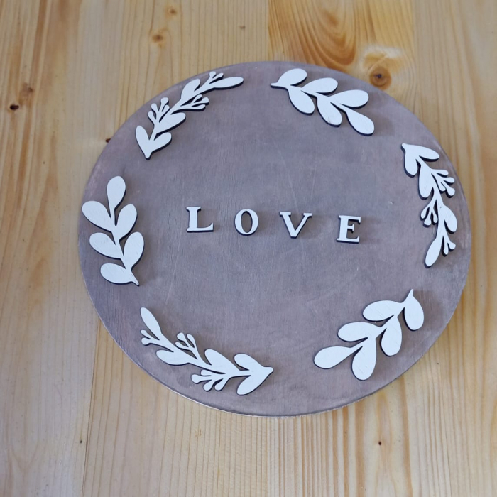 Disc din placaj cu mesaj aplicat 25 cm [3]