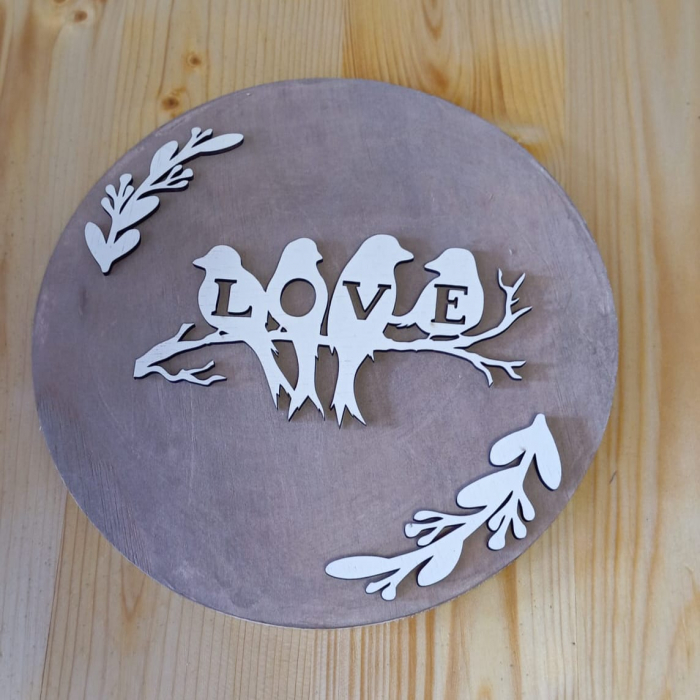 Disc din placaj cu mesaj aplicat 25 cm [9]