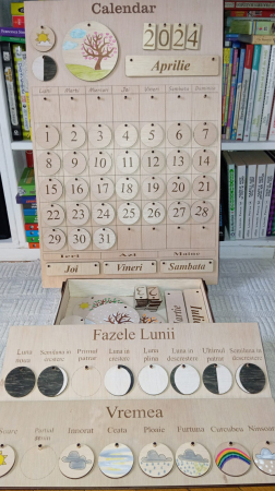 Calendarul Naturii Montessori Waldorf, permanent, din placaj - Set complet [2]