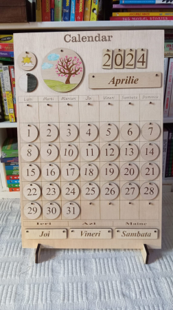 Produsele noastre - Calendarul Naturii Montessori Waldorf, permanent, din placaj - Set complet