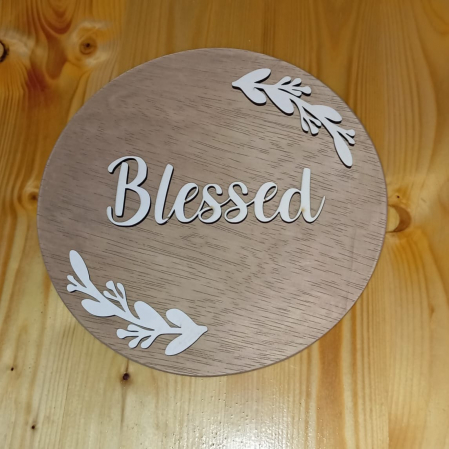 Disc din placaj cu mesaj aplicat 25 cm [7]