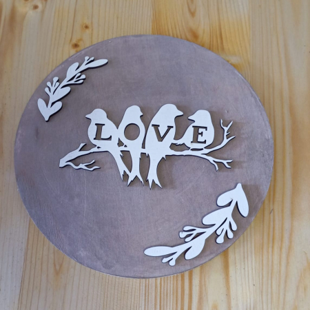 Disc din placaj cu mesaj aplicat 25 cm [8]