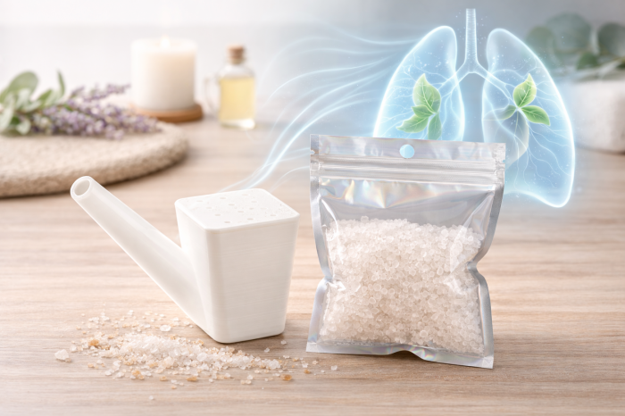 inhalator salin cu sare naturala + rezerva de sare [2]