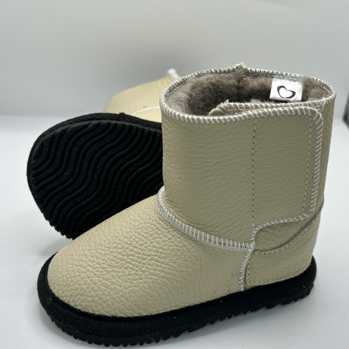 Cizme Copii Piele Naturala Light Beige [2]