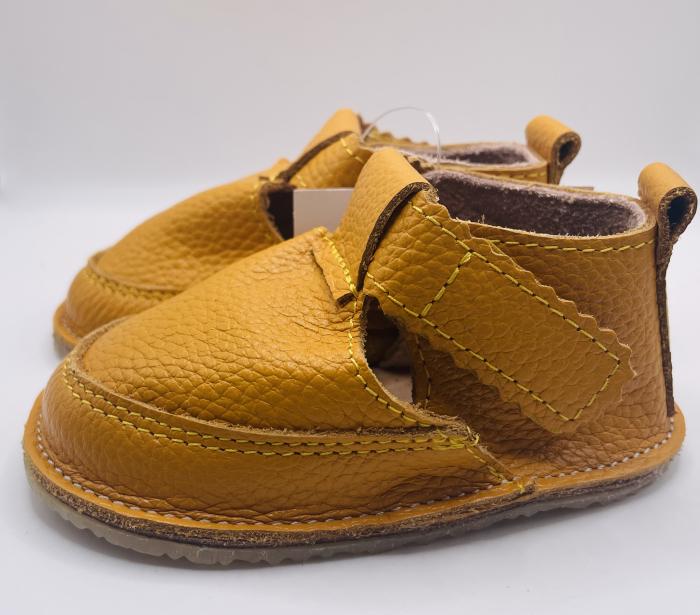 Pantofi Primii Pasi Piele Naturala All Yellow [5]