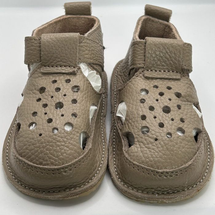 Sandale Barefoot copii piele naturala All Beige [3]