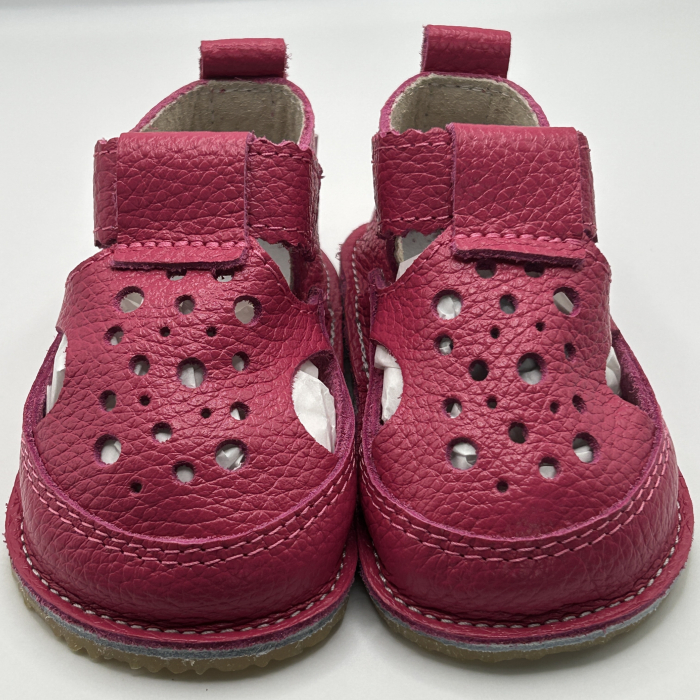 Sandale barefoot copii piele naturala Fuchsia [2]