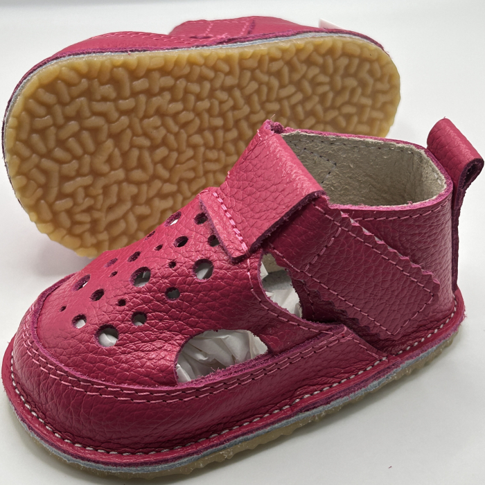 Sandale barefoot copii piele naturala Fuchsia [4]