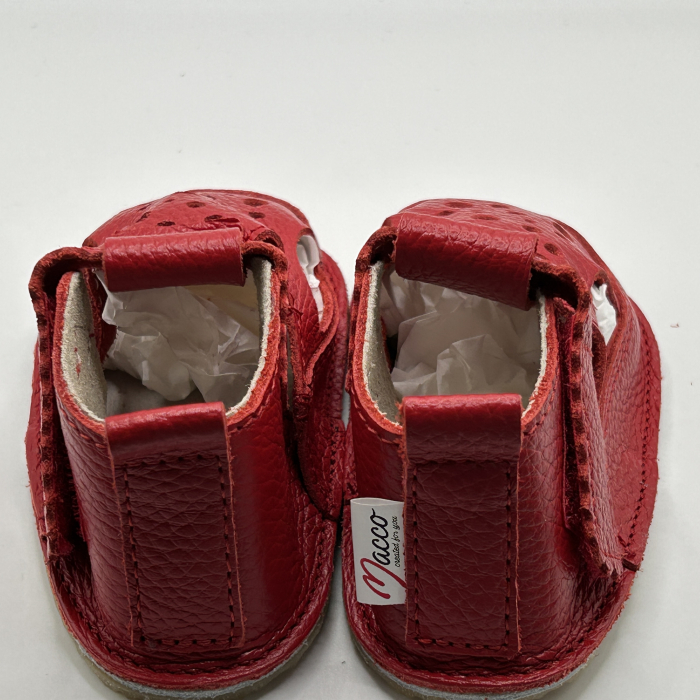Sandale Barefoot Copii Piele Naturala Red [4]