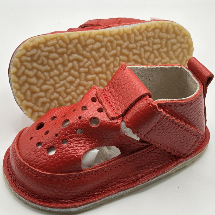 Sandale Barefoot Copii Piele Naturala Red [2]