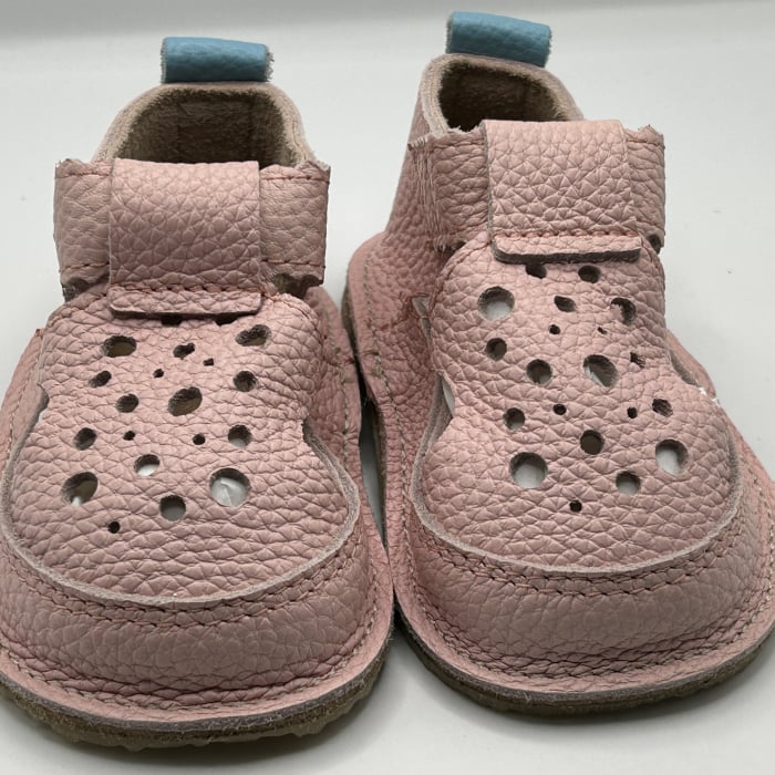 Sandale Barefoot copii piele naturala soft Pink [3]