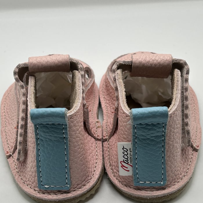 Sandale Barefoot copii piele naturala soft Pink [4]