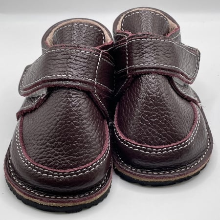 Ghete copii piele naturala Burgundy [3]