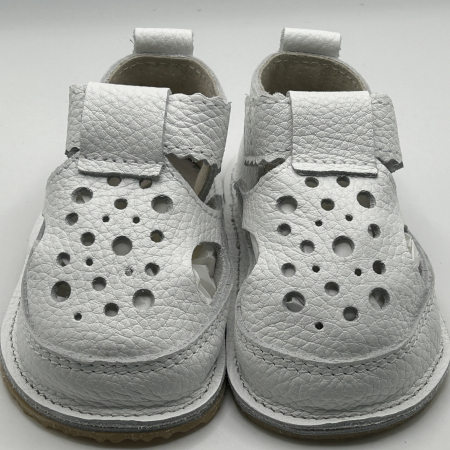 Sandale Barefoot copii piele naturala Albe [2]