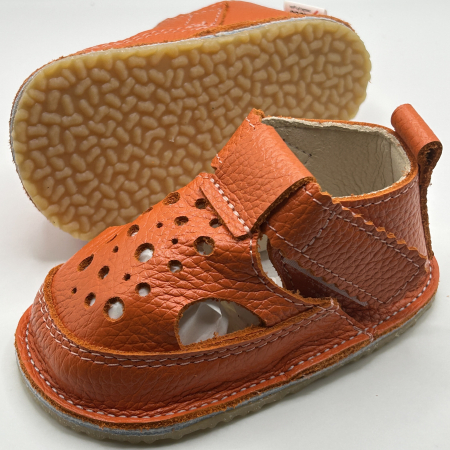 Sandale Barefoot Piele Naturala Orange [1]