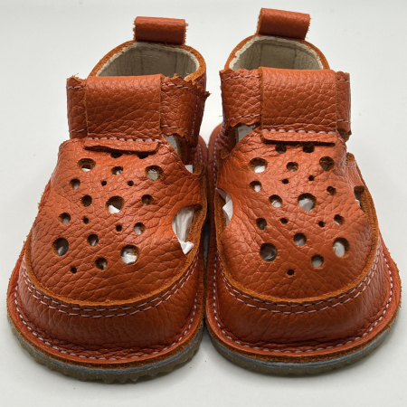 Sandale Barefoot Piele Naturala Orange [2]