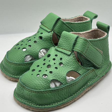 Sandale Barefoot copii piele naturala All Green [0]