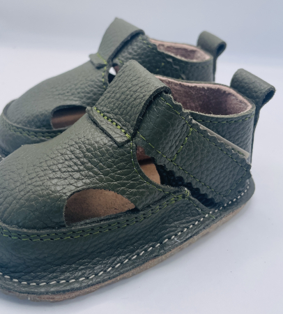 Sandale Barefoot copii piele naturala kaki [7]